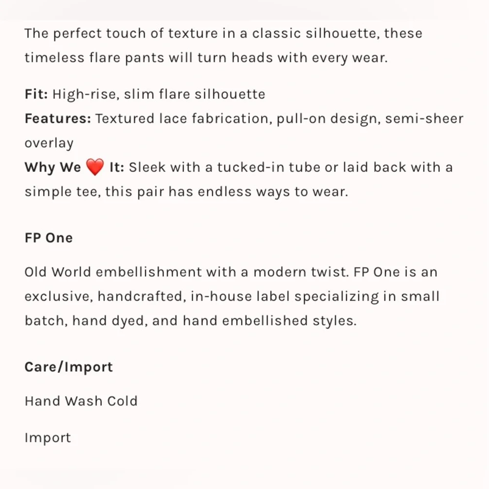 NWOT FP One Ona floral flare pants size Large festival Aussie girl Coachella - Picture 5 of 8